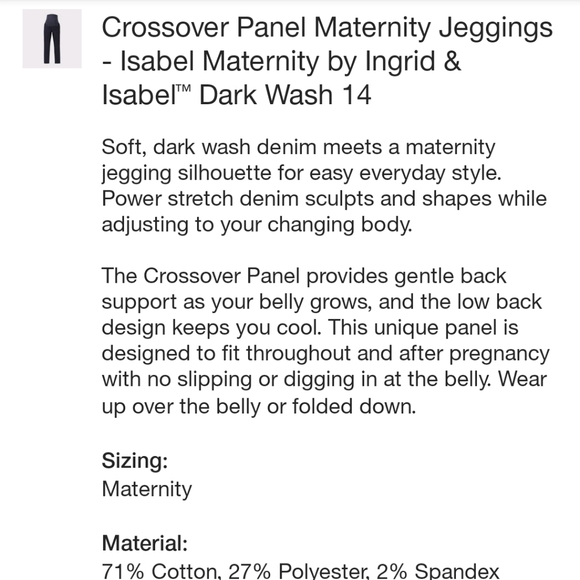 Crossover Panel Maternity Jeggings - Picture 7 of 8